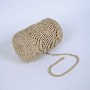 Pletená bavlněná šňůra 6mm premium béžová