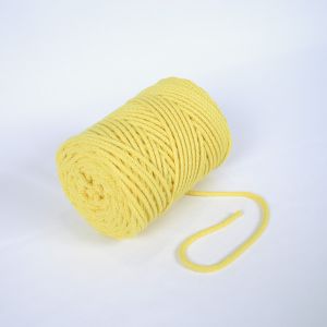 Pletená bavlněná šňůra 6mm premium žlutá