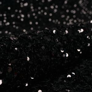 Flitrovaná elastická látka Pepi černá
