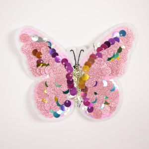 Nažehlovačka flitrový motýlek růžový