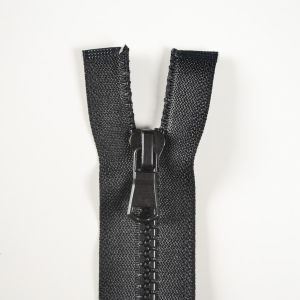 Zip Sarah kostěný dělitelný 5mm - černá 45 cm