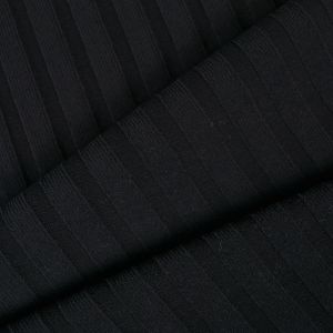 Žebrovaný úplet svetrovina 100% bavlna černá