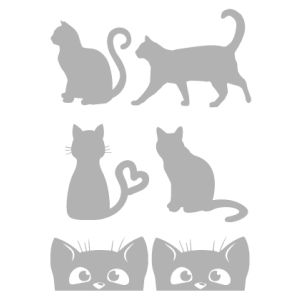 Reflexní nažehlovačka kočka - balení 6 ks