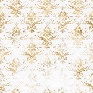 Zbytek - Bavlna exclusive Glamour bílý se zlatou