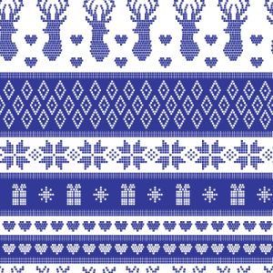 Zbytek - Bavlna standard Takoy norské vánoce modrá