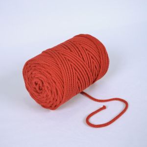Zbytek - Pletená bavlněná šňůra 6mm premium červená