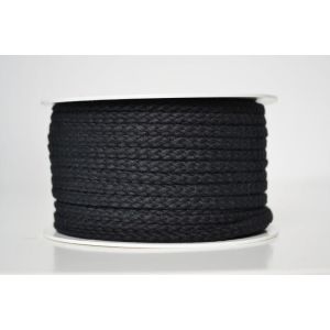Zbytek - Pletená bavlněná šňůra černá 5 mm premium