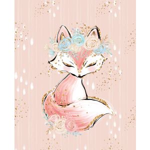 Látka bavlněné plátno PANEL XL 100x77 - indiana girl liška
