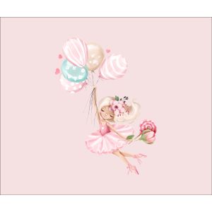 Látka bavlněné plátno  premium PANEL M + 50x40 tanečnice růžové