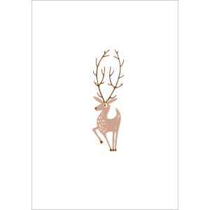Látka teplákovina PANEL L 40x60 animal white - deer by Takoy®