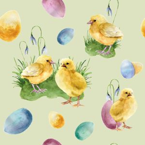 Polyestrový gabarden/ Rongo velikonoce - kuřátka