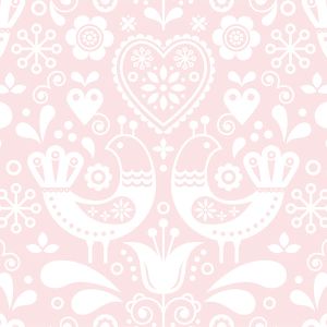 PUL panel na svrchní kalhotky ptáčky bílé na pudrově růžové