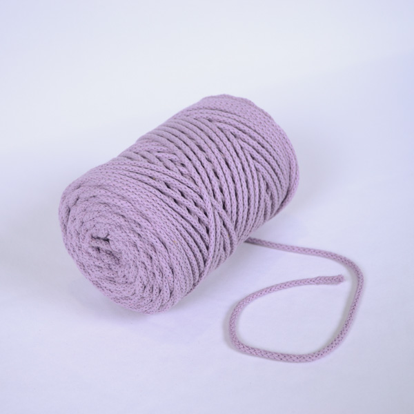 Levně Pletená bavlněná šňůra 6mm premium lila