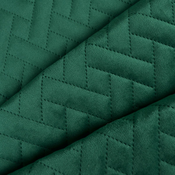 Levně Prošívaný samet/velvet Doris 3D mřížka tmavě zelený