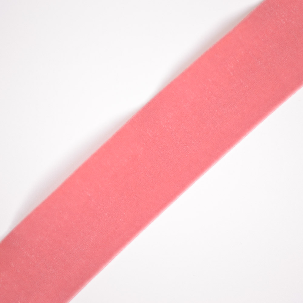 Levně Elastická sametová guma 4 cm růžová