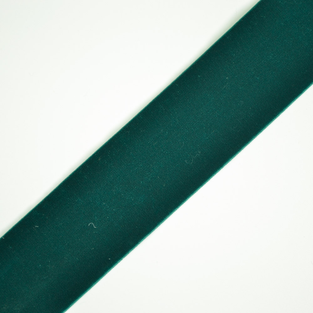 Levně Elastická sametová guma 4 cm smaragdová